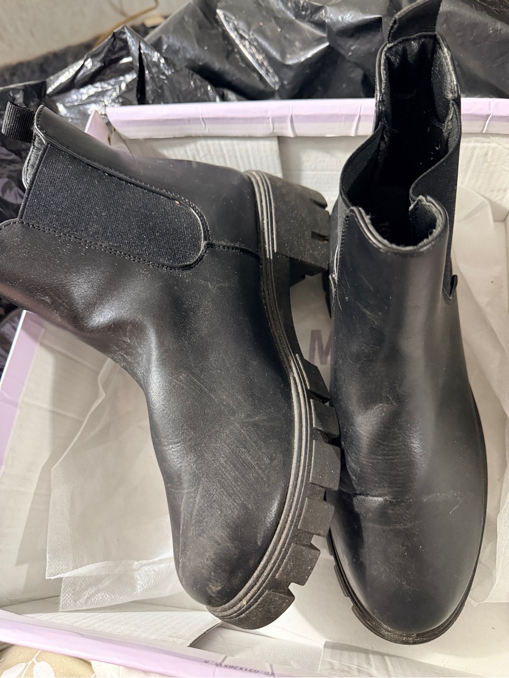 TOP Moda Black Chunky Chukka Boots